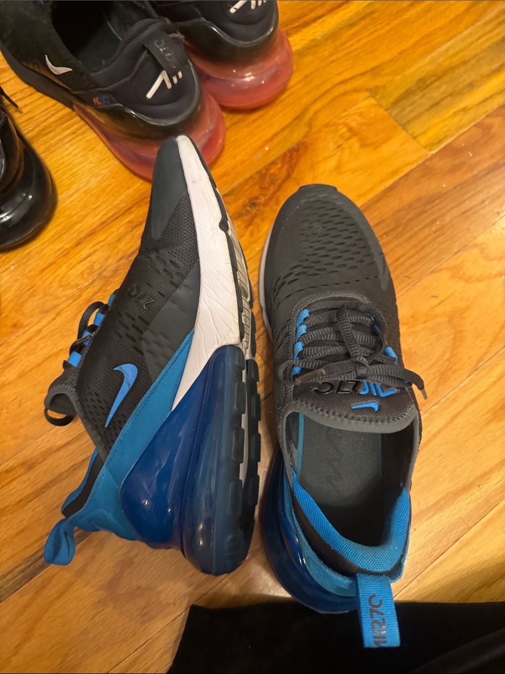 Nike Men’s Air Max 270 Black and Blue Athletic Sneakers